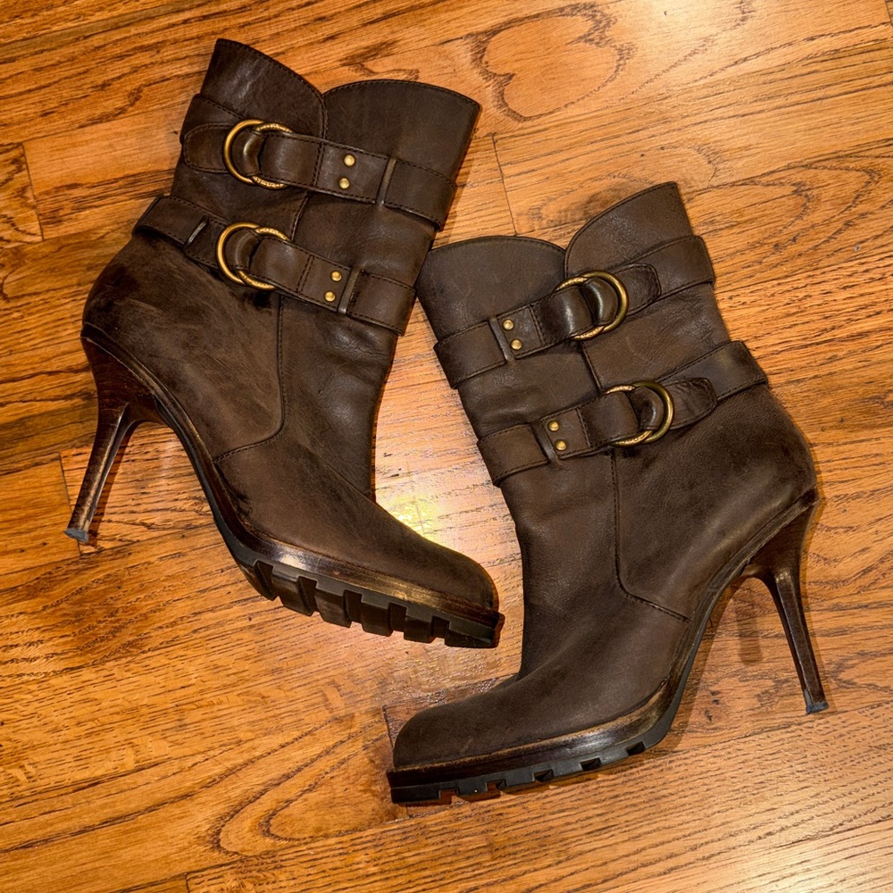 Coach Leather High Heel Boots